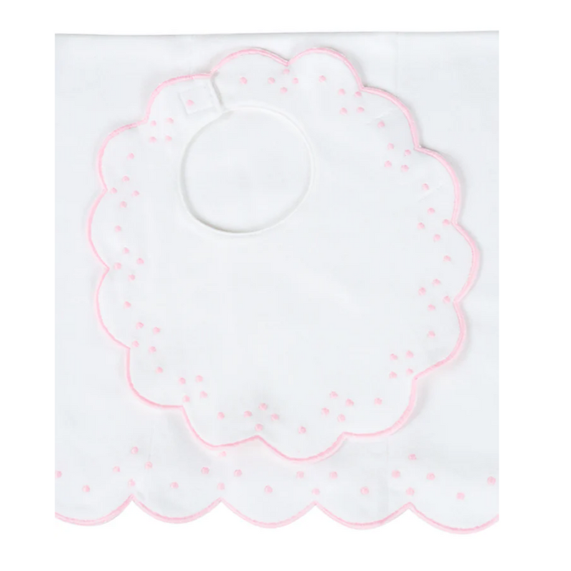 Scallop Dot Bib and Burp Set