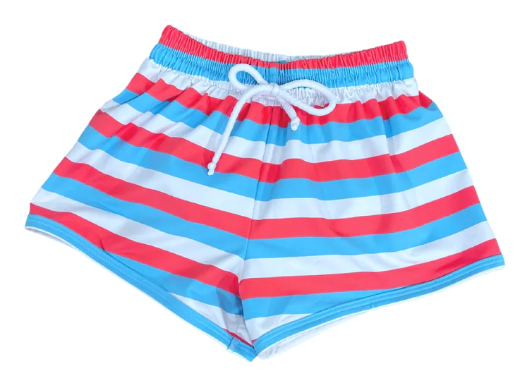 Patriotic Stripe Swim Trunks