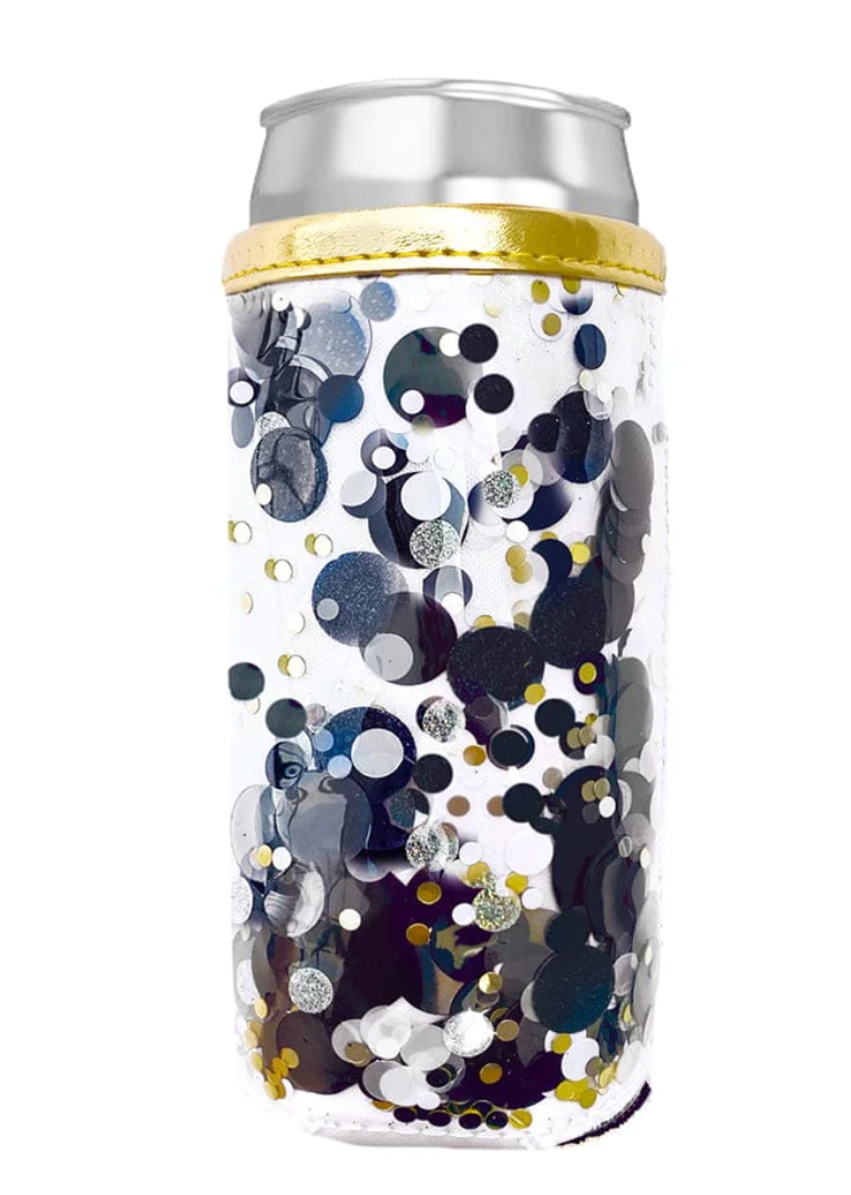 Packed Party Confetti Skinny Can Cooler-Blackout