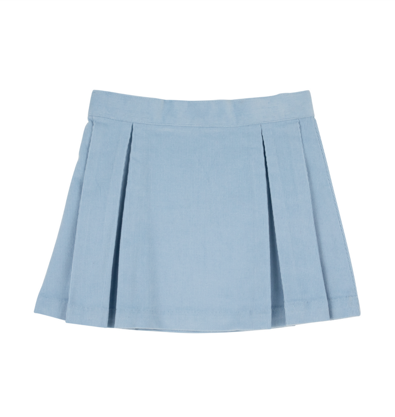 Barrington Blue Parson Pleated Skirt - Corduroy