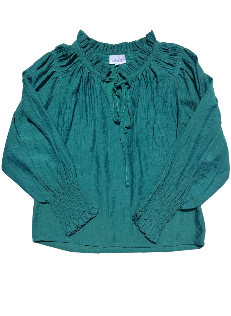 Blair Blouse - Teal Crinkle