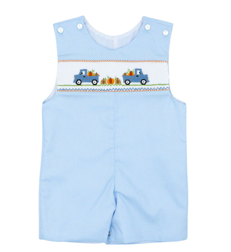 Smocked Pumpkin Truck Shortall