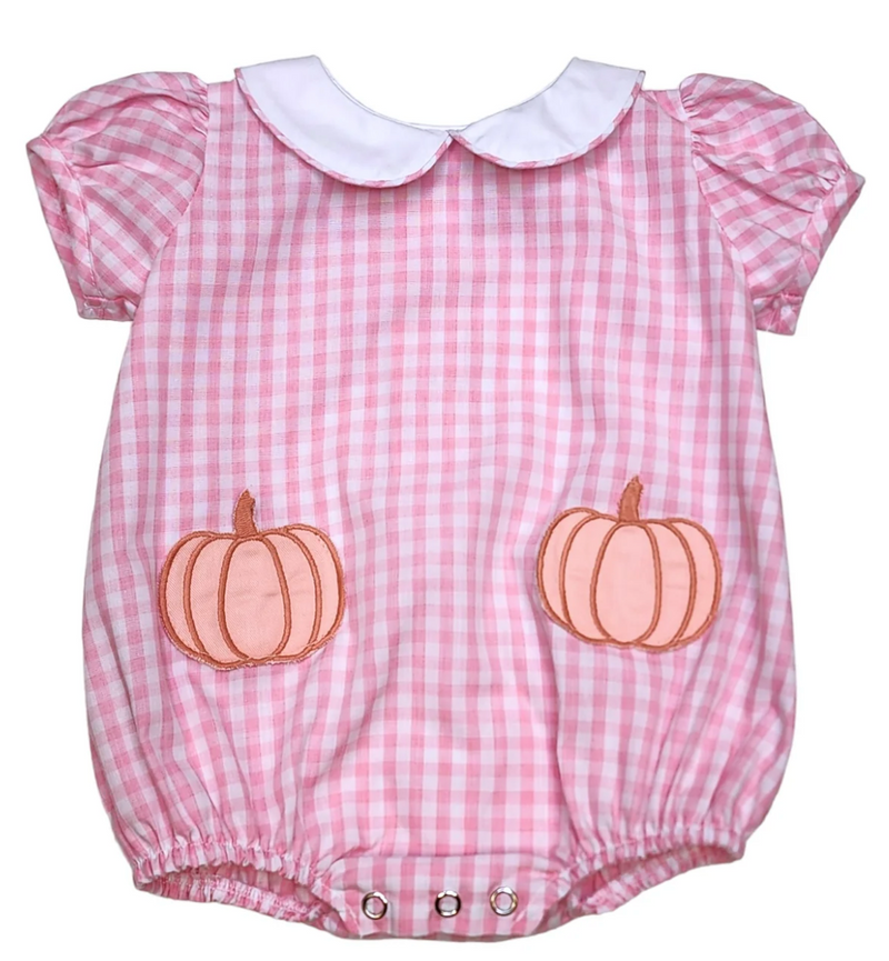 Pumpkin Light Pink Gingham Bubble