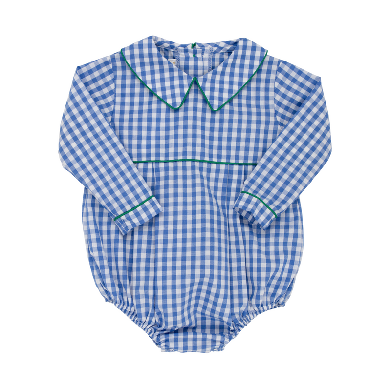 Barbados Blue Gingham/Kiawah Kelly Gr Long Sleeve Bradford Bubble - Woven Yarn