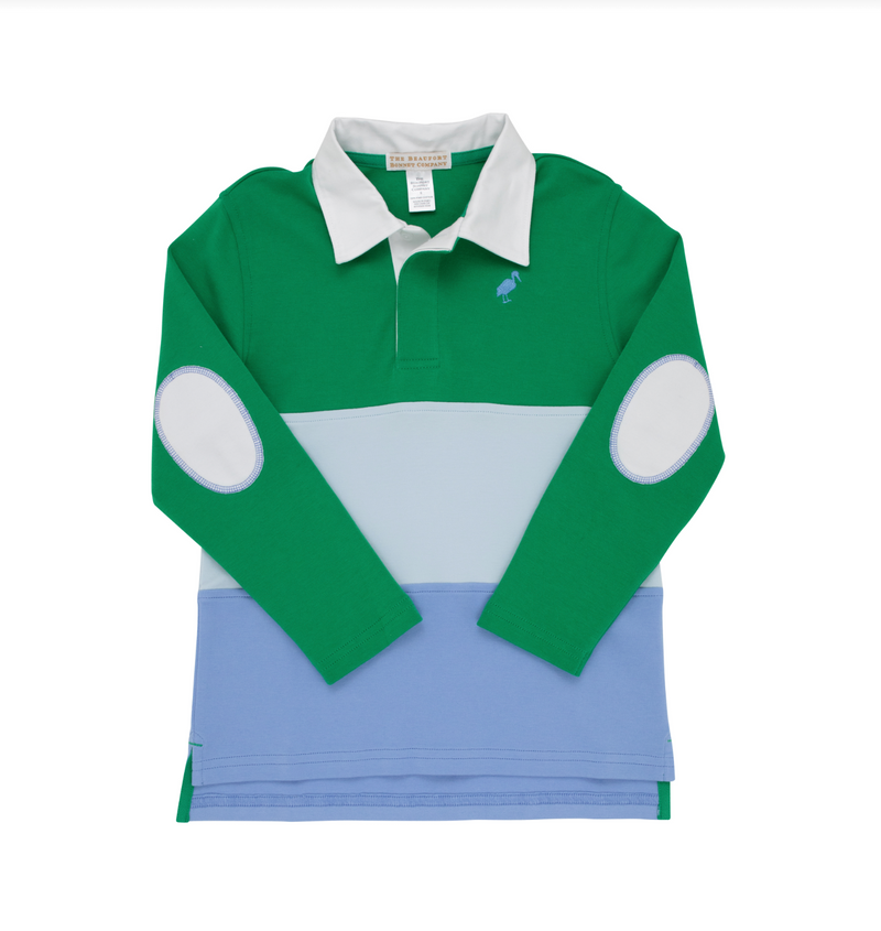 Kiawah Kelly Green/Buckhead Blue/Barbad Rollins Rugby Shirt