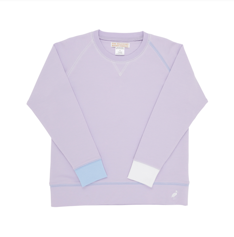 Lauderdale Lav/Worth Ave White Cassidy Comfy Crewneck-French Terry
