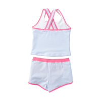 PRE-ORDER Seaside Tankini Set - Marina Seersucker