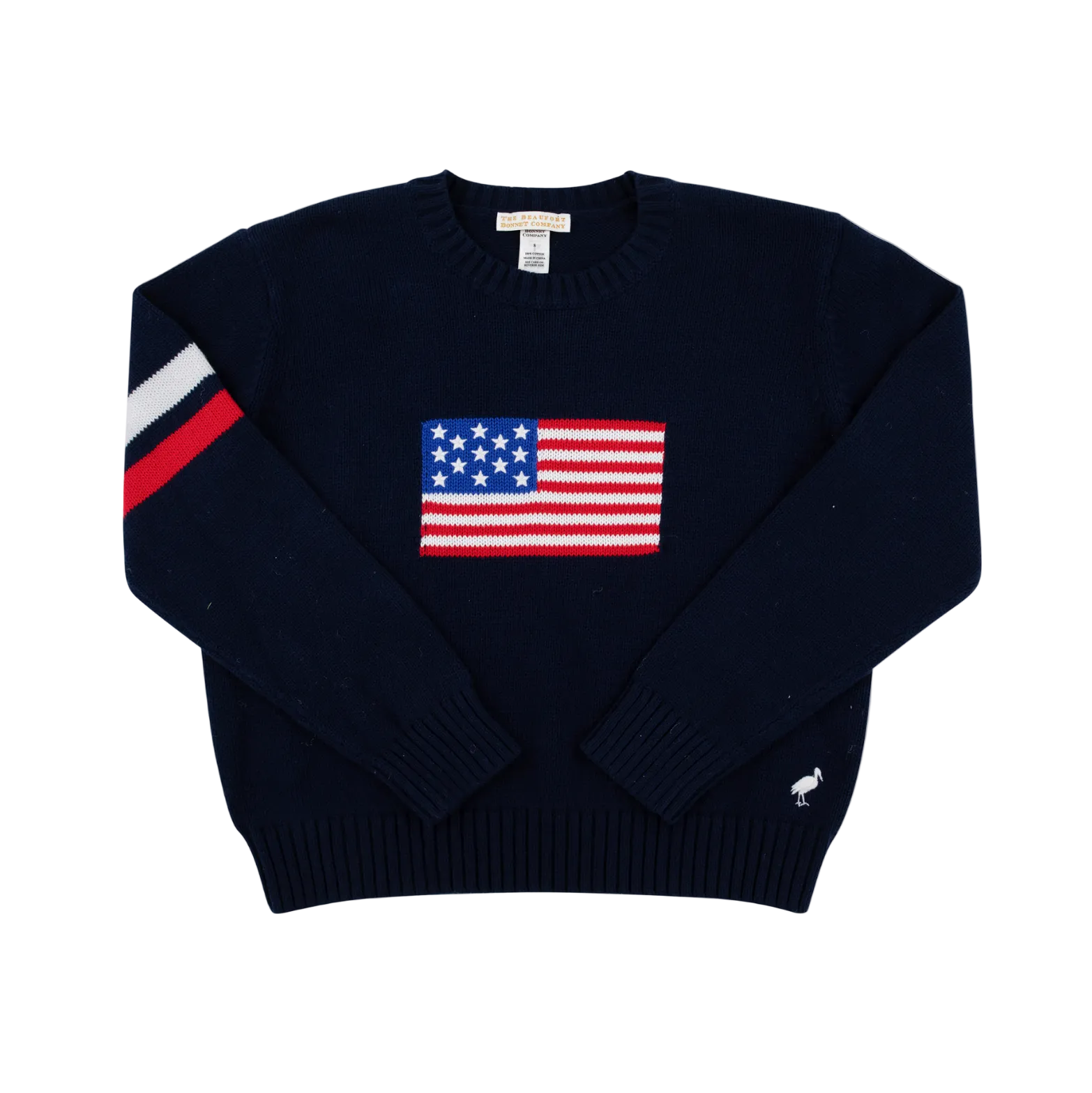 Women's Cissy Sweater Intarsia Nantucket Navy Worth Ave White Richmond Red Flag