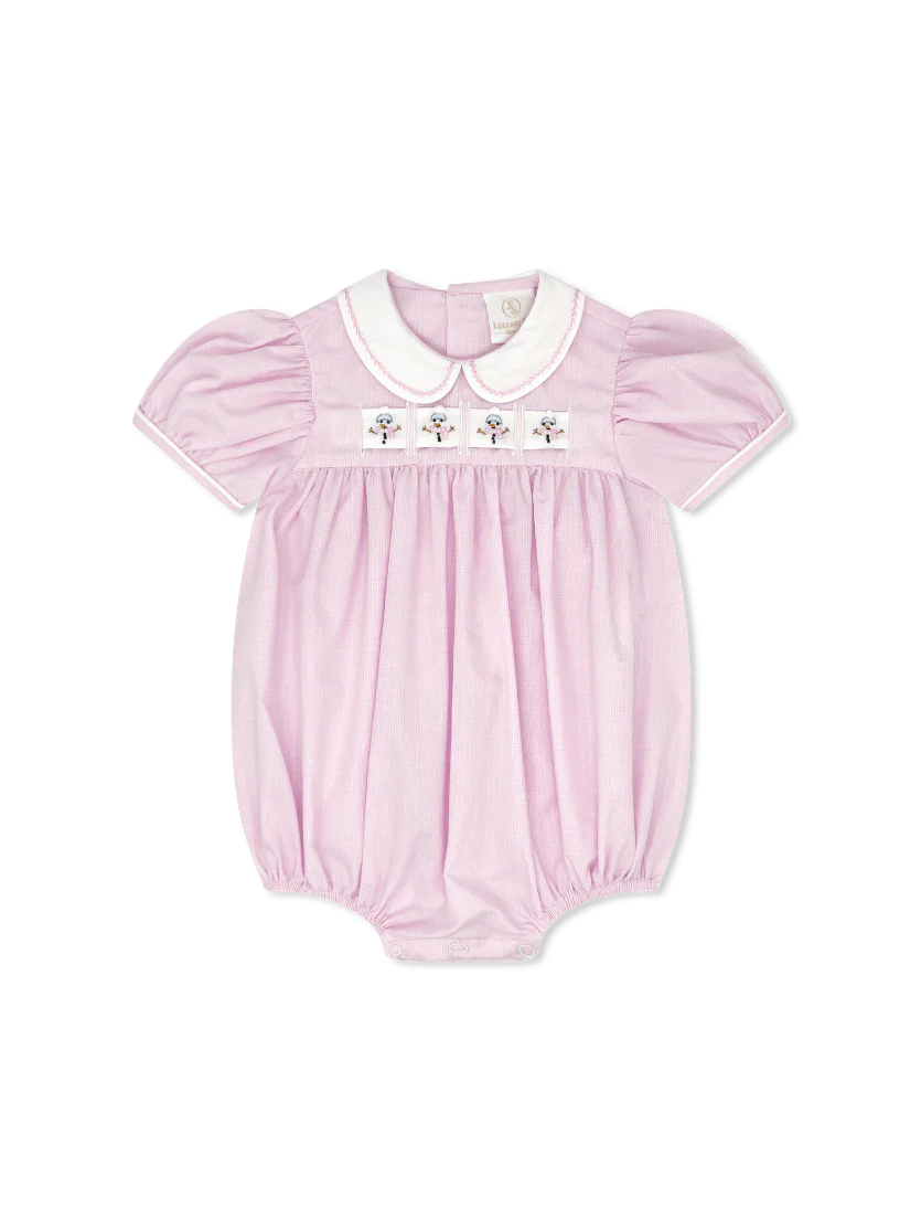 Ruth Ribbon Bubble-Baby Pink Minigingham