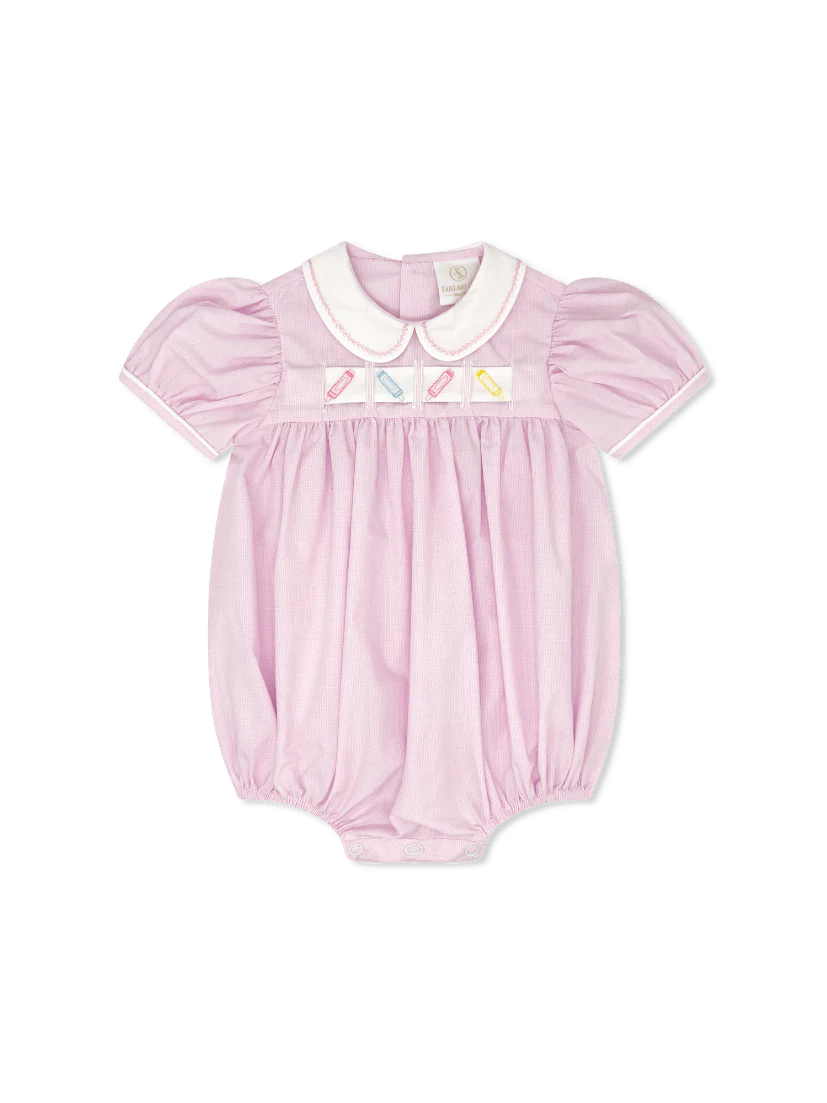 Ruth Ribbon Bubble-Baby Pink Minigingham