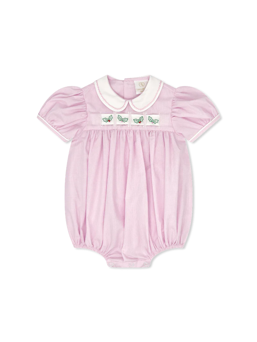 Ruth Ribbon Bubble-Baby Pink Minigingham