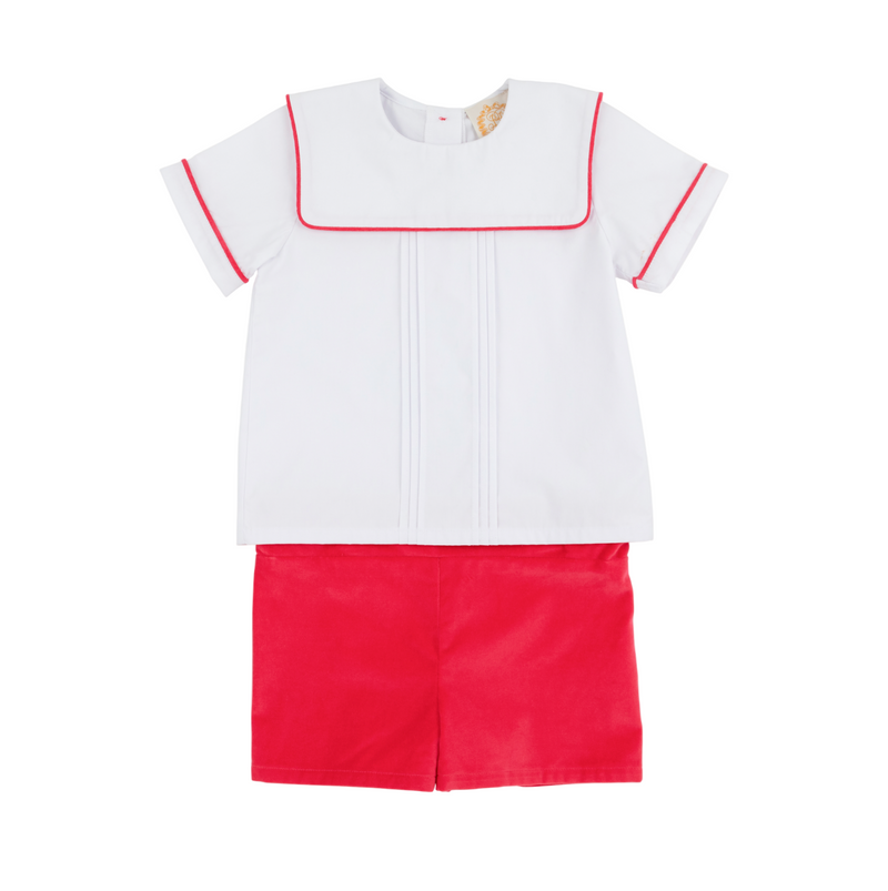 Shepherd Short Set Worth Ave White/Richmond Red