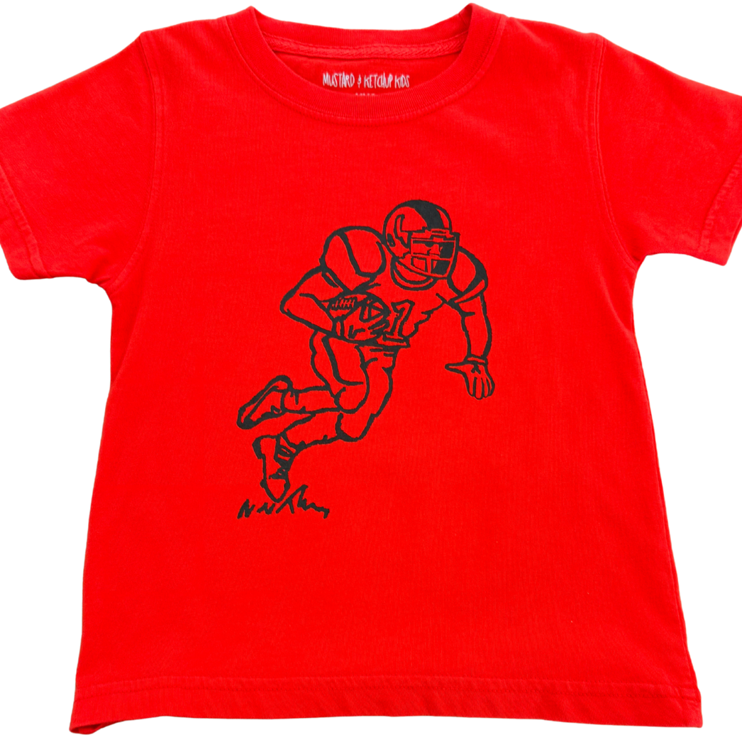Red/Black Football Player T-Shirt