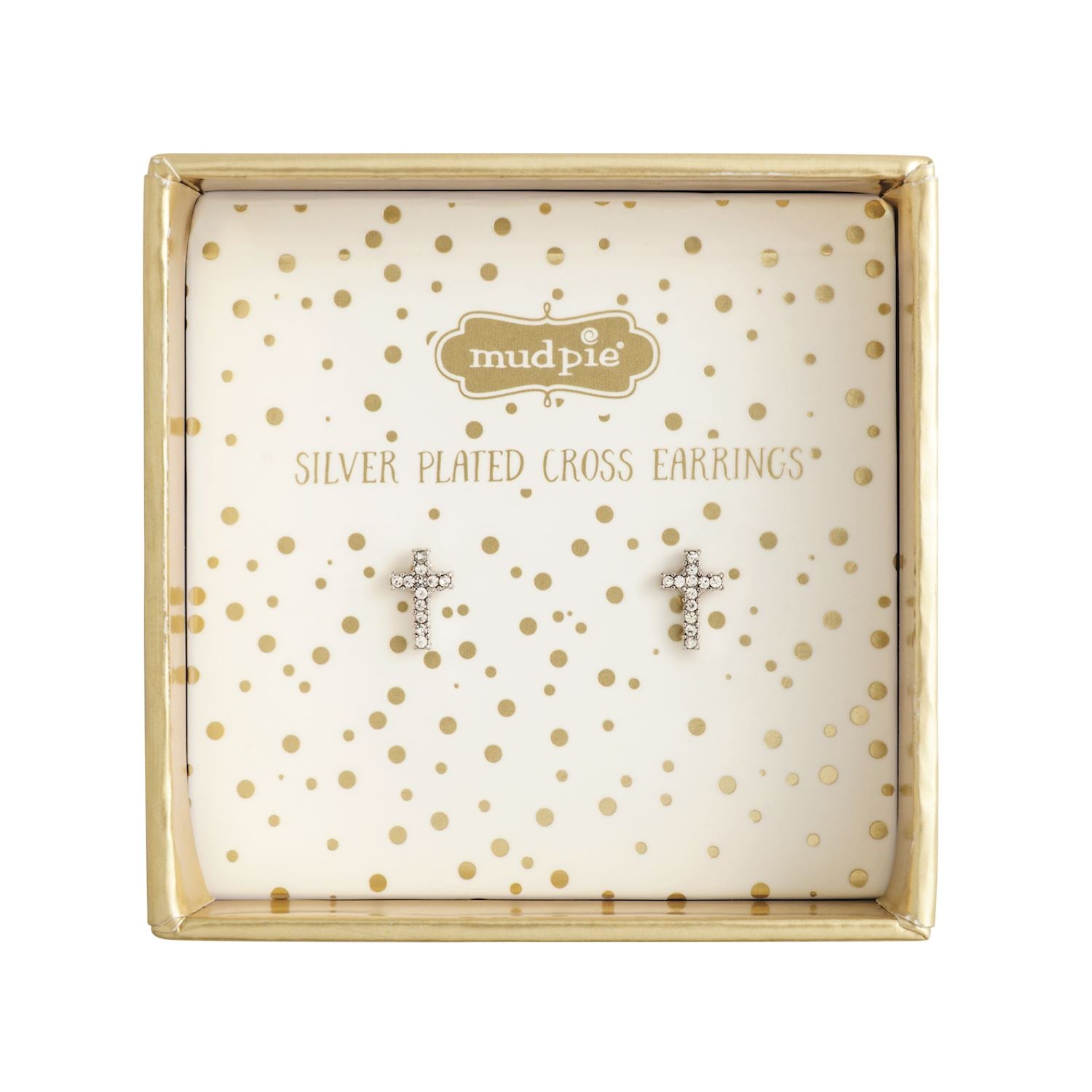 Silver Cross Stud Earrings
