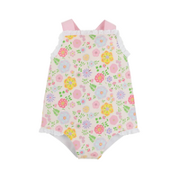 Sisi Sunsuit Broadcloth Boca Grande Begonia Hamptons Hot Pink Pique Stripe