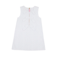 Sleeveless Betts Bow Dress Eyelet Worth Ave White