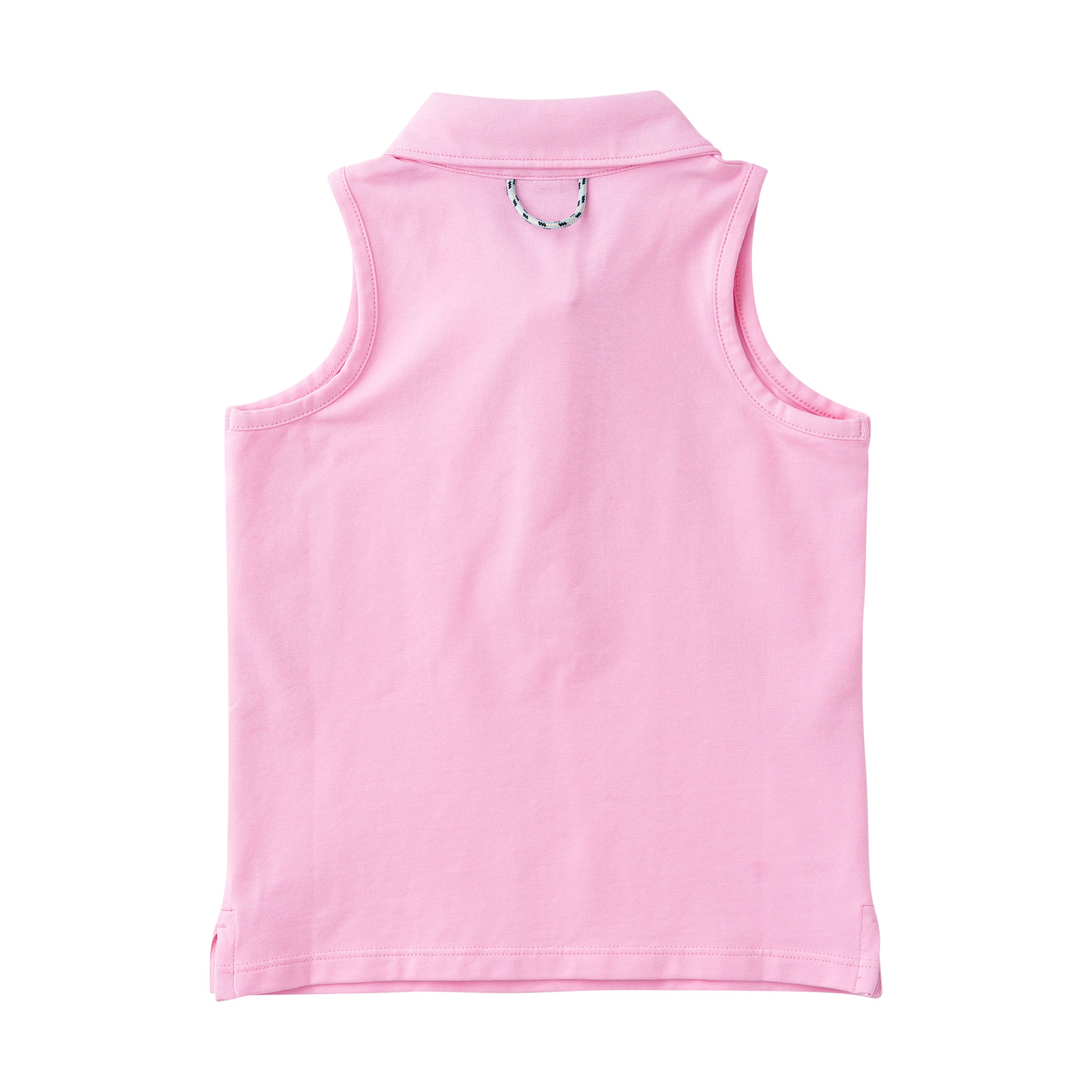 Sleeveless Solid Cotton Polo - Pink Frosting
