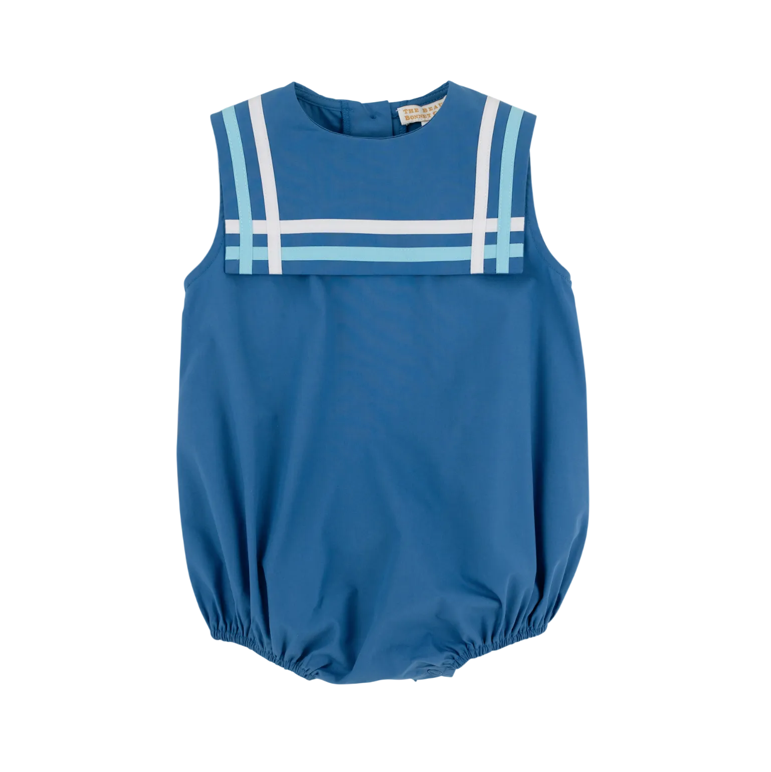 Sleeveless Townes Top Sail Bubble Broadcloth Wood Boat Blue Belhaven Blue Worth Ave White