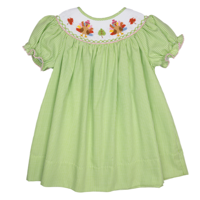 Smocked Turkey Bishop Dress