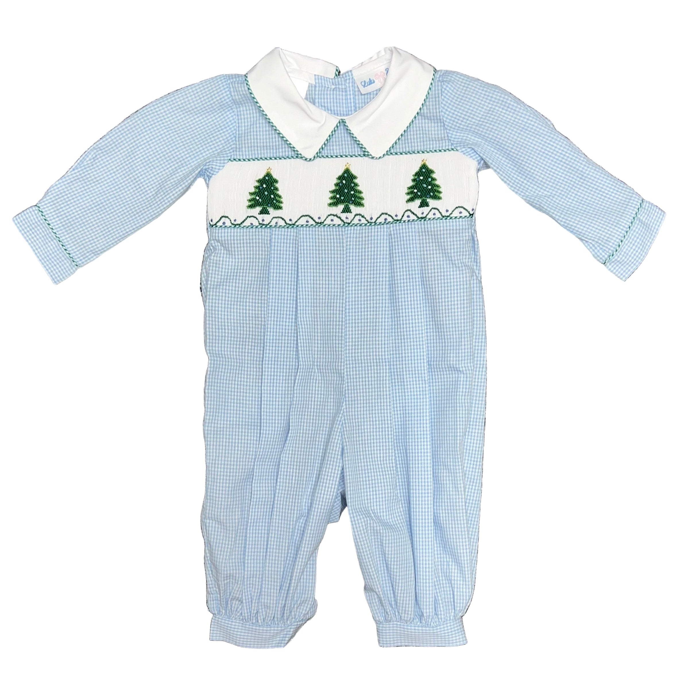 Smocked Christmas Tree Long Bubble