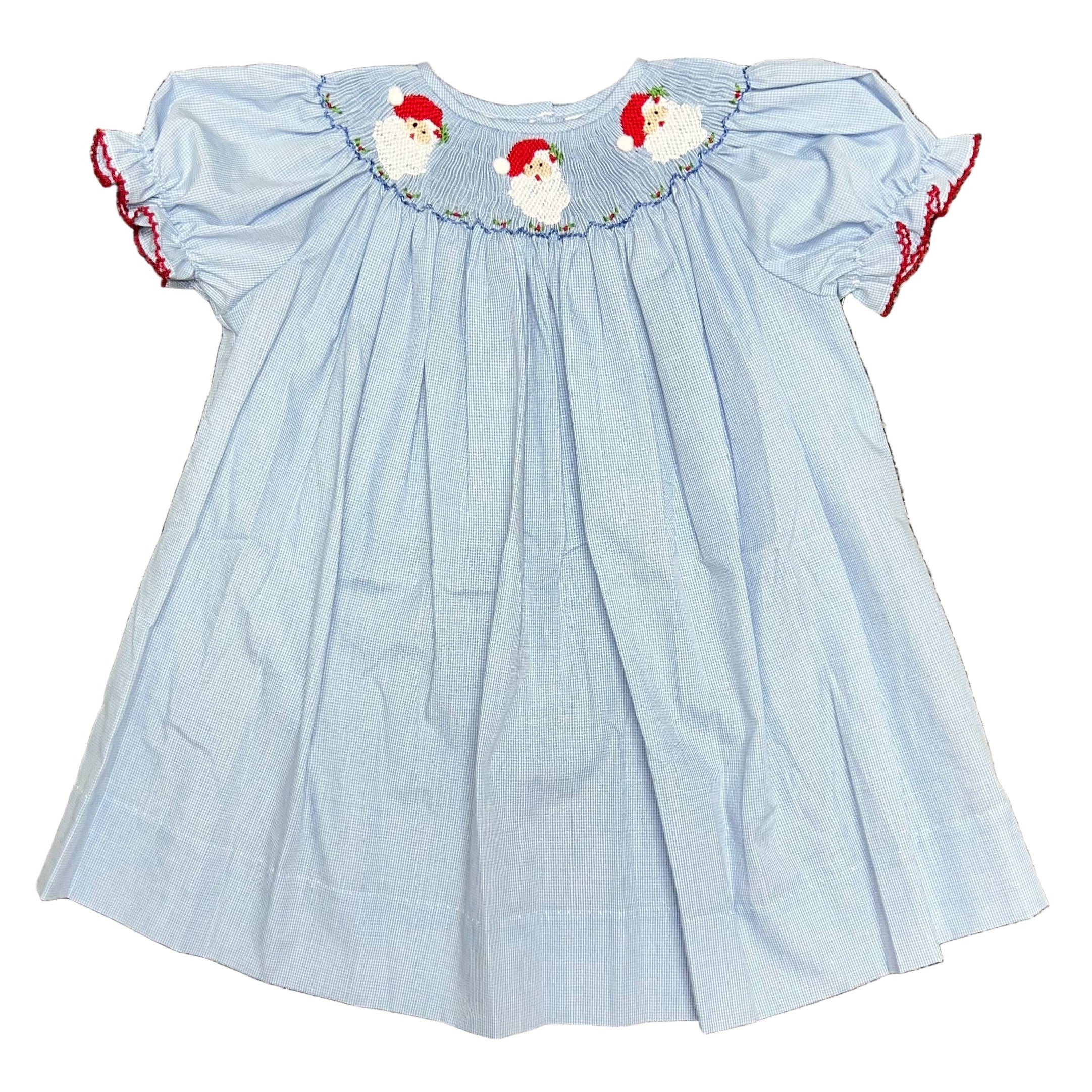 Smocked Santa Claus Bishop Dress