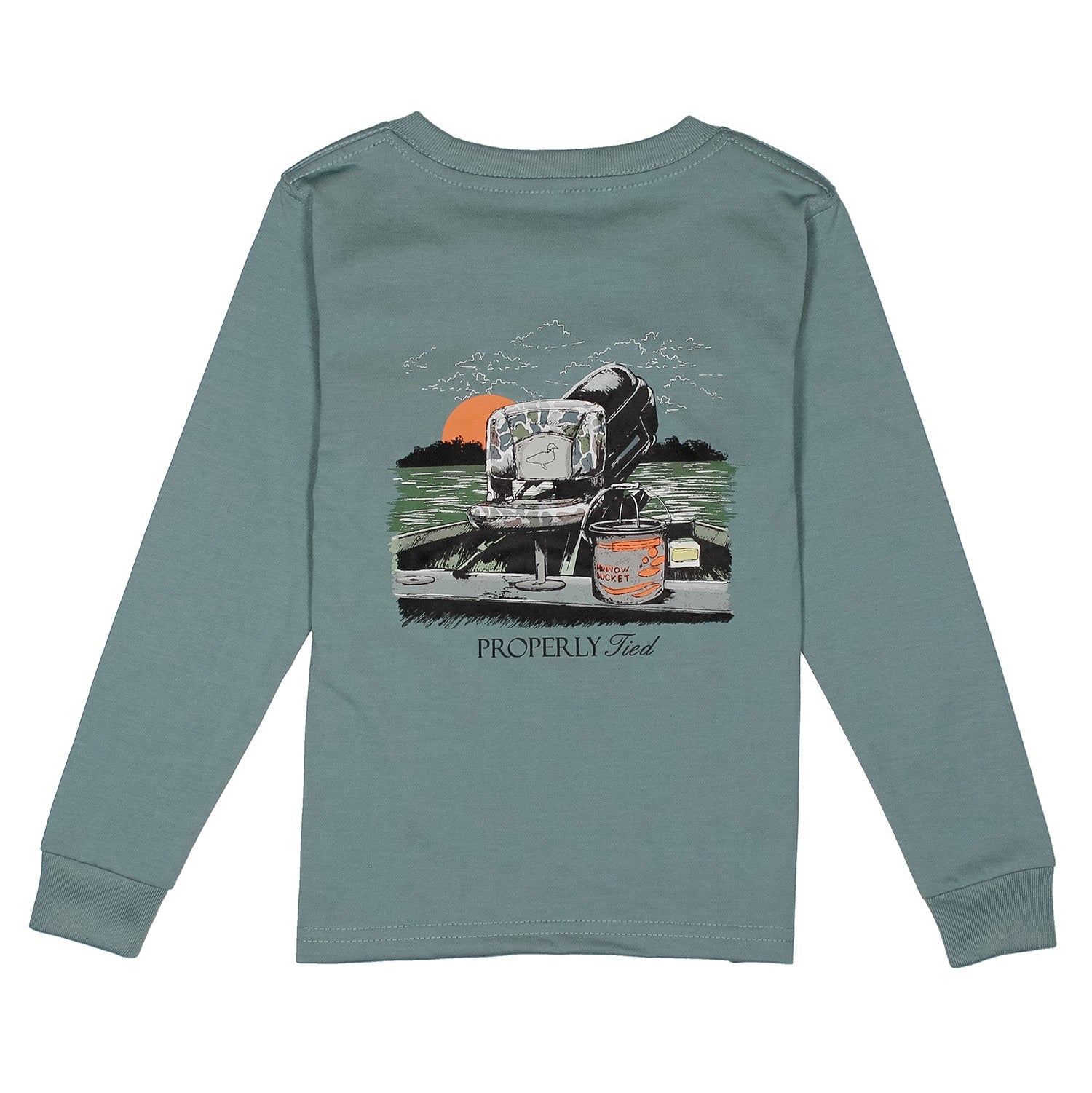 Gone Fishin' LS Steel Blue T-shirt
