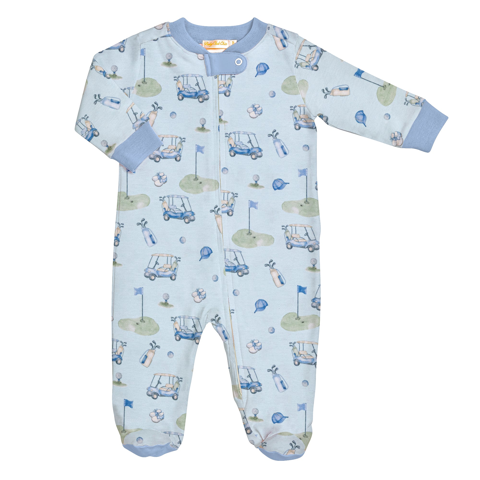 Tee Champs Printed Pima Zipped Footie