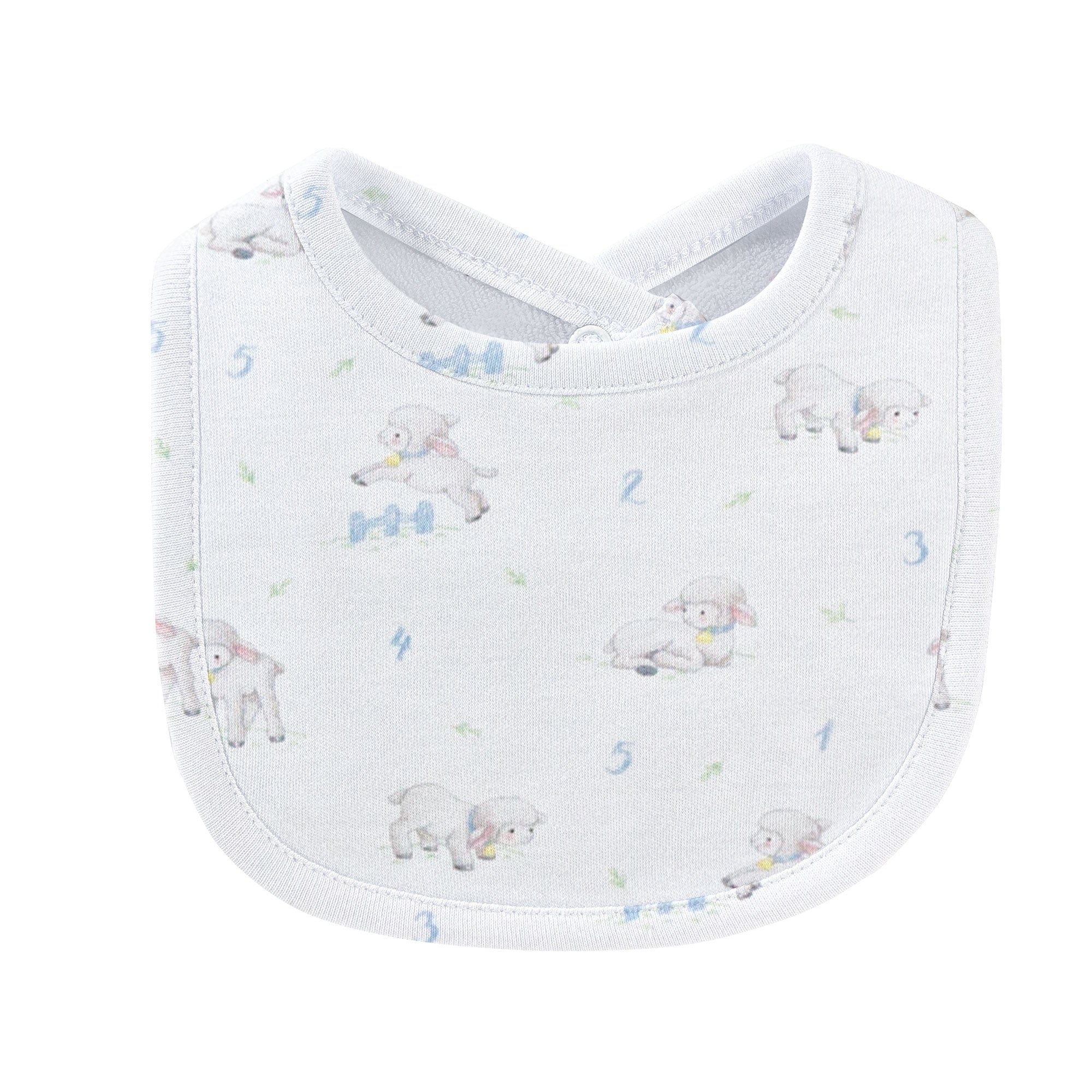 Tiny Baby Sheep - Boy Printed Pima Bib
