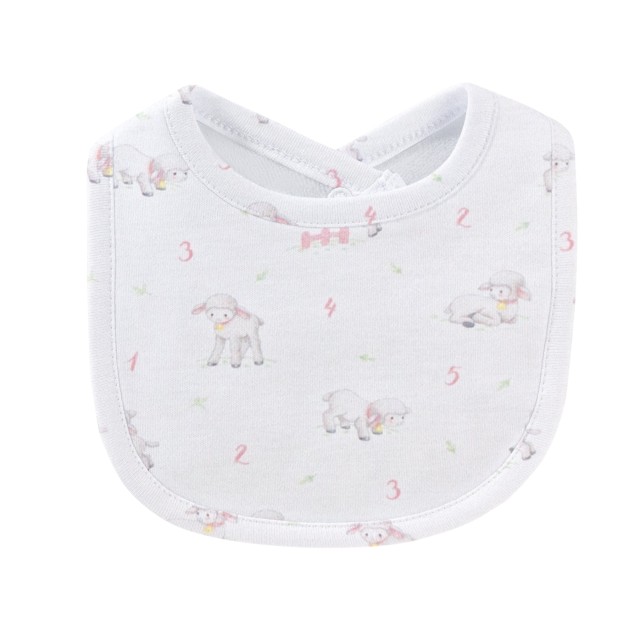 Tiny Baby Sheep - Girl Printed Pima Bib