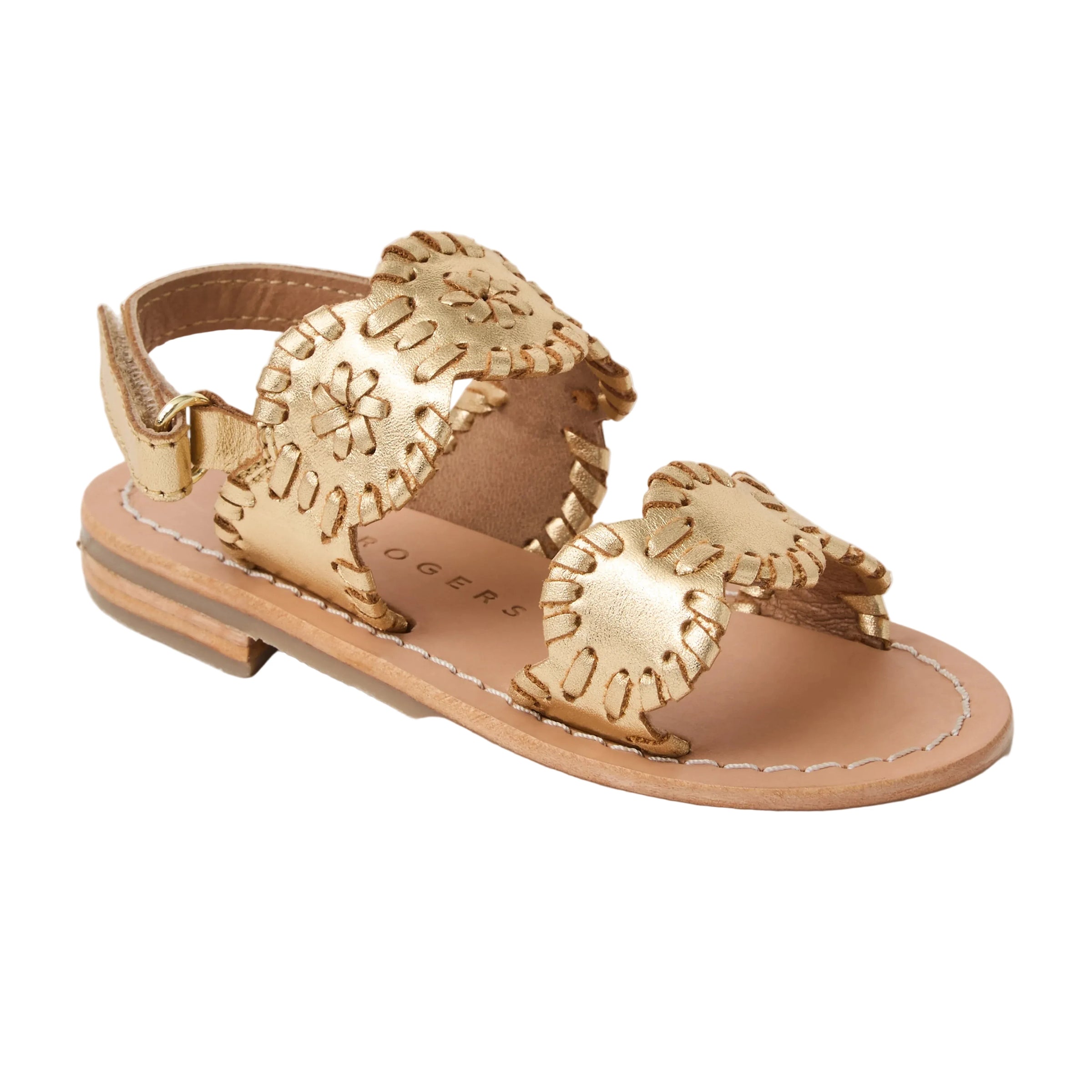 Toddler Lauren Flat Sandal - Metallic Nappa