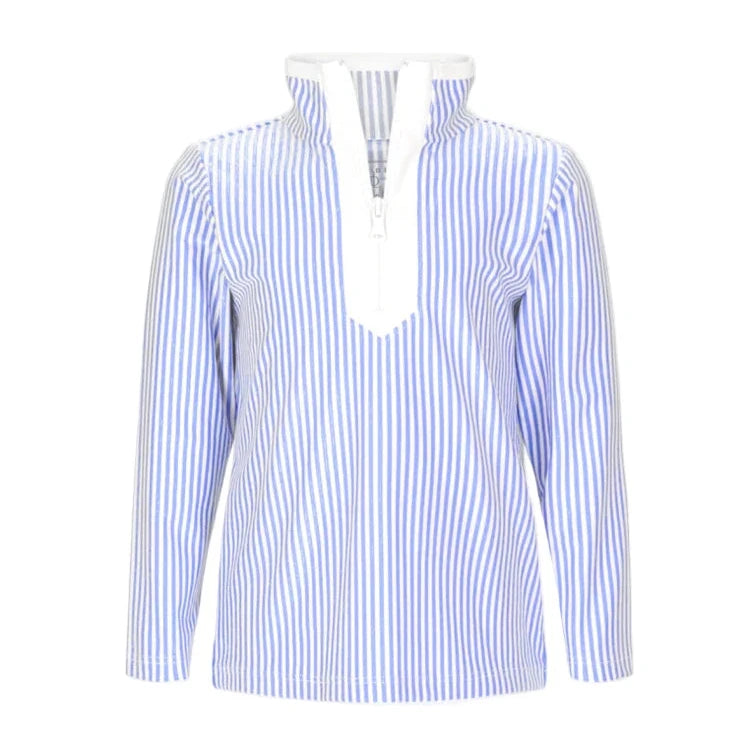 Tory Quarter Zip Seersucker Stripe