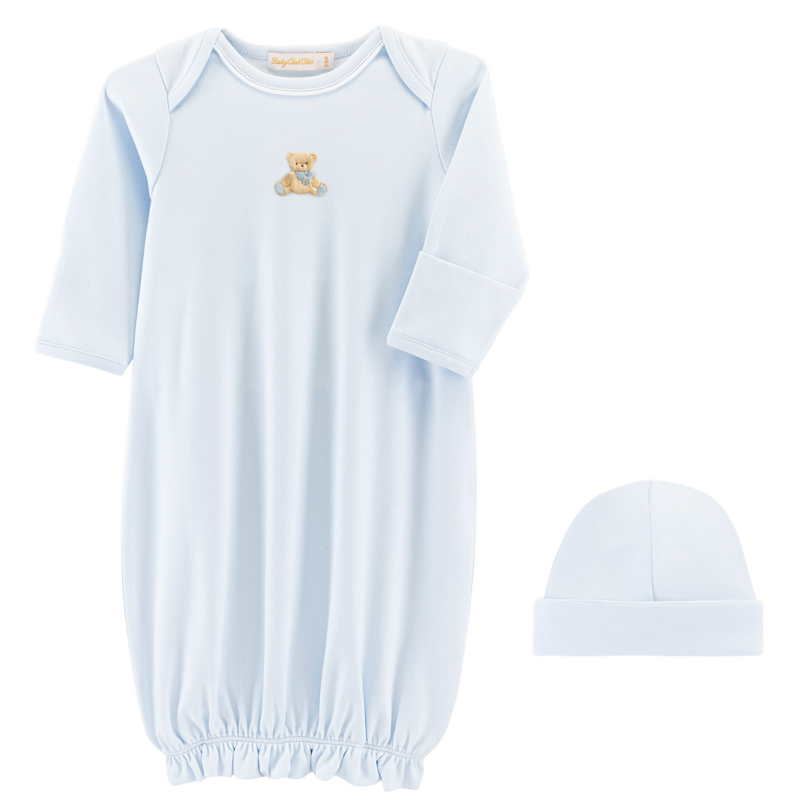 Toys - Blue Gown with Pipping Trim and Hat Set