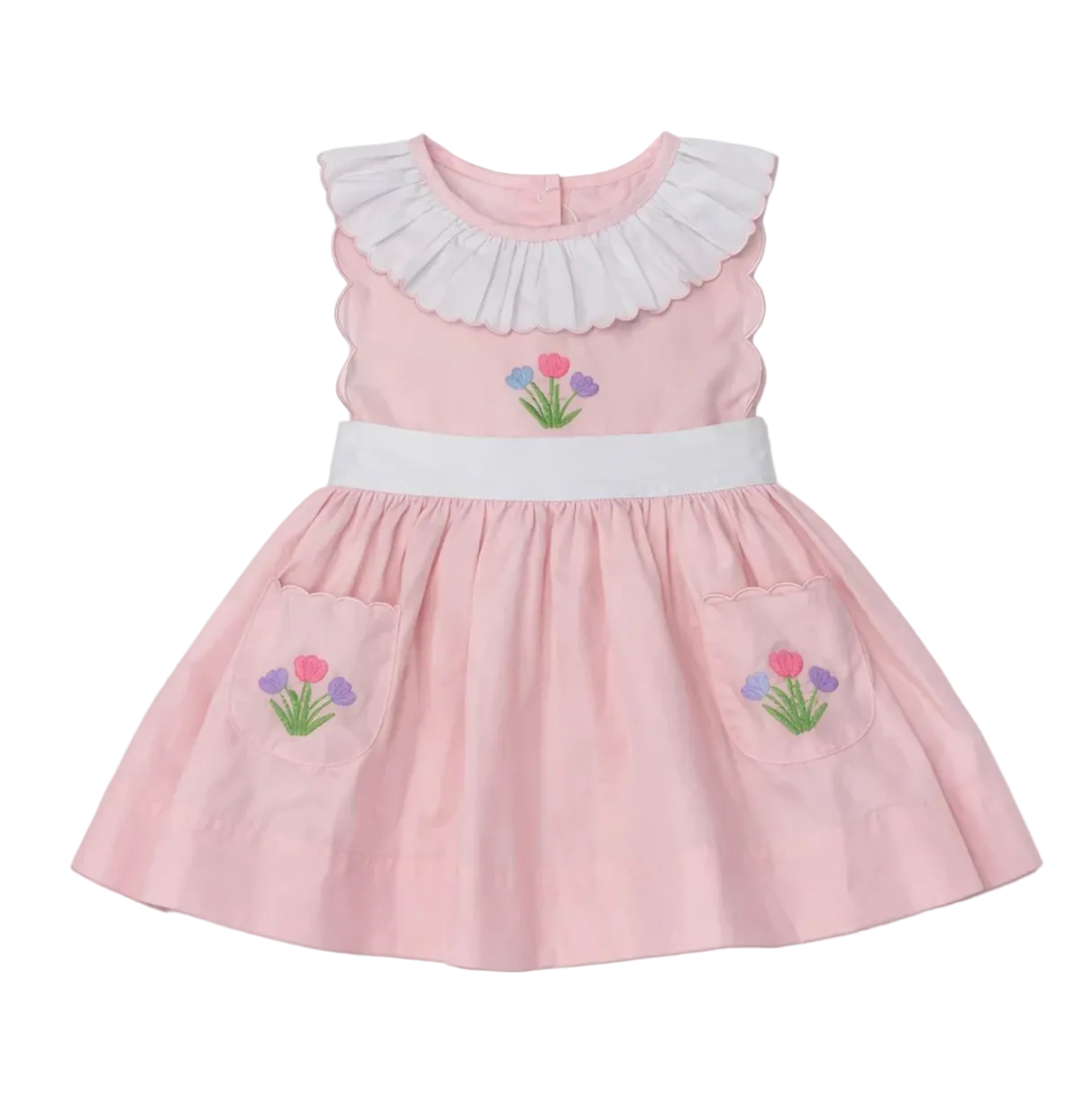 Tulip Embroidered Sleeveless Dress
