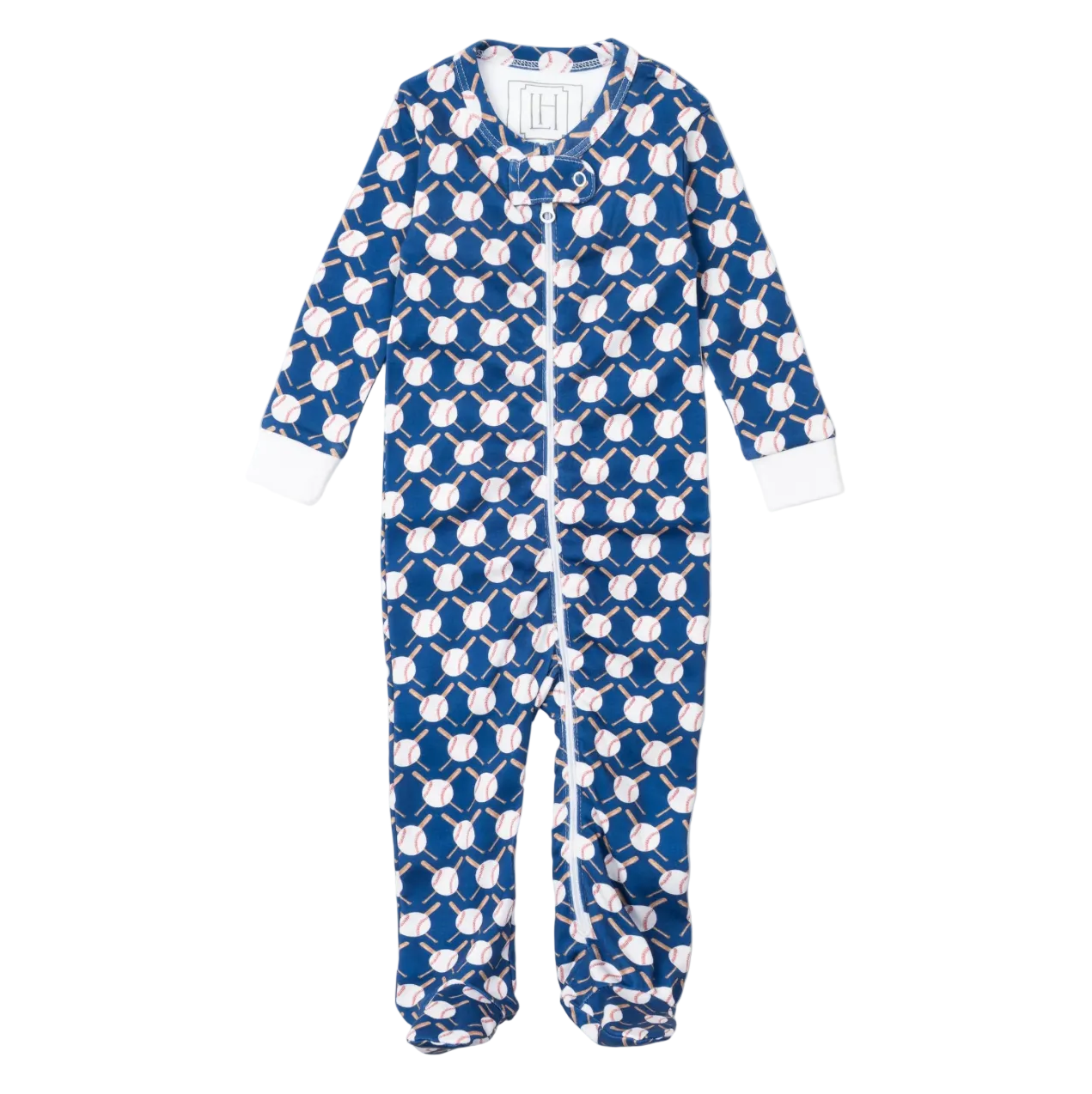 Up at Bat Baseball Parker Boys' Pima Cotton Zipper Pajama