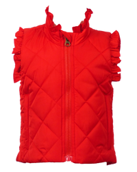 Vera Vest with Ruffles-Red