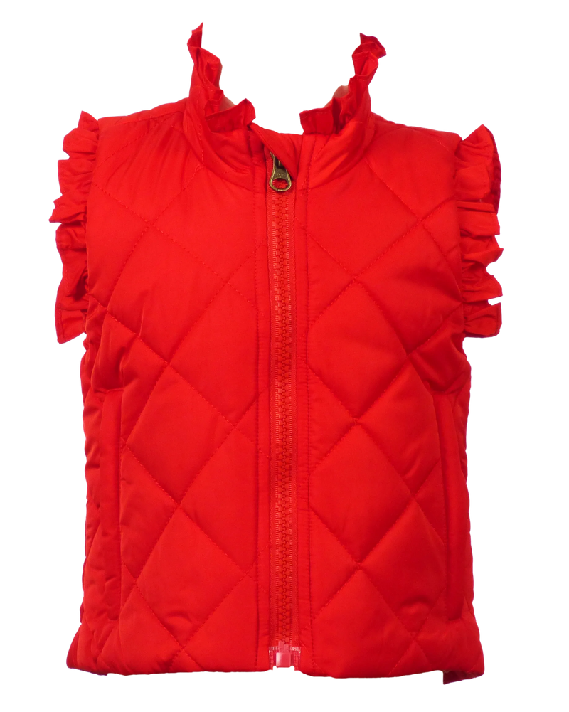 Vera Vest with Ruffles-Red