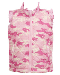 Vera Vest with Ruffles- Reversible Pink