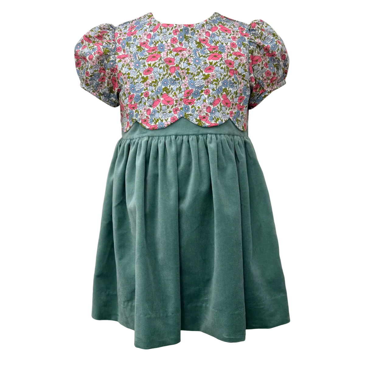 Viviane Dress Enchanted Floral with Welsh Velvet