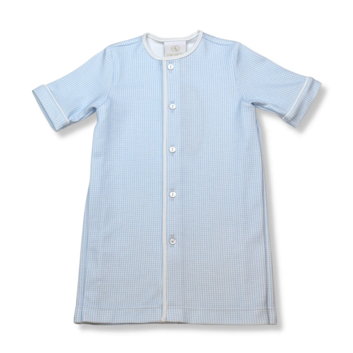 Welcome Little One Daygown-Blue Minigingham