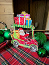 Acrylic Art Block Golf Cart Santa Claus