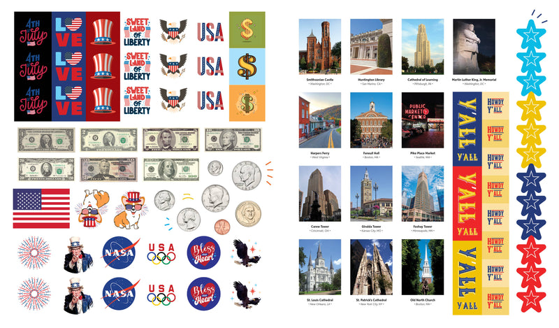 1,000 Stickers: USA