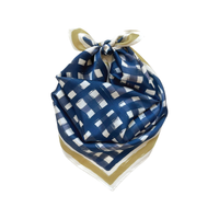 Tailgate Check Scarf in Navy & Gold