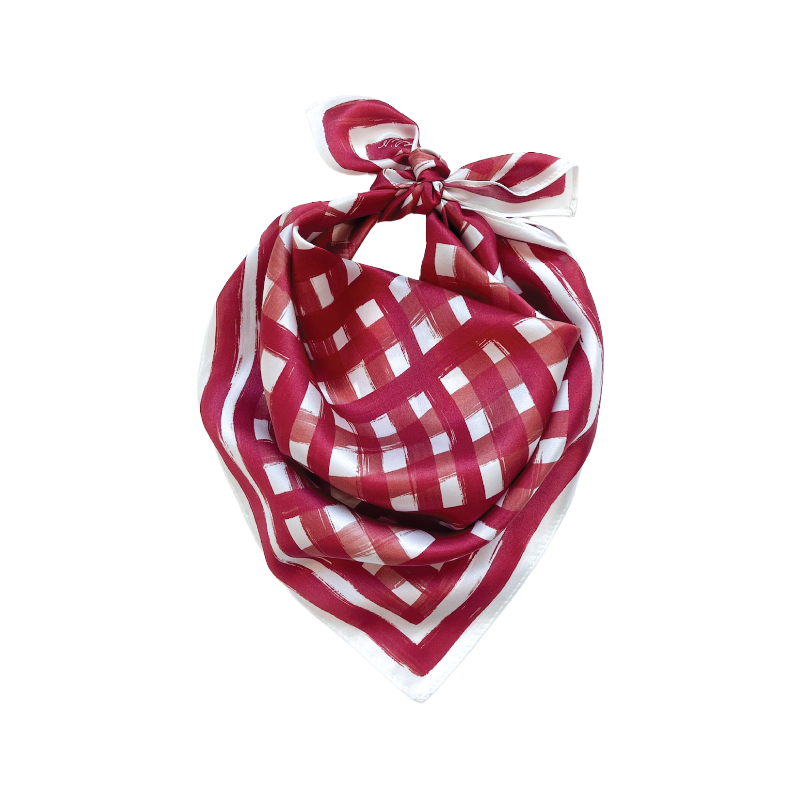 Tailgate Check Scarf in Crimson