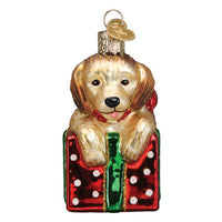 Golden Puppy Surprise Ornament
