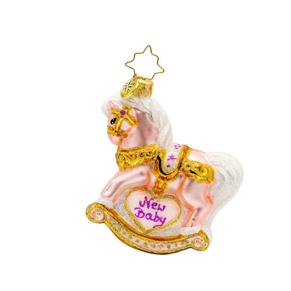 Holiday Glass Ornament – Babys First Christmas Filly Gem