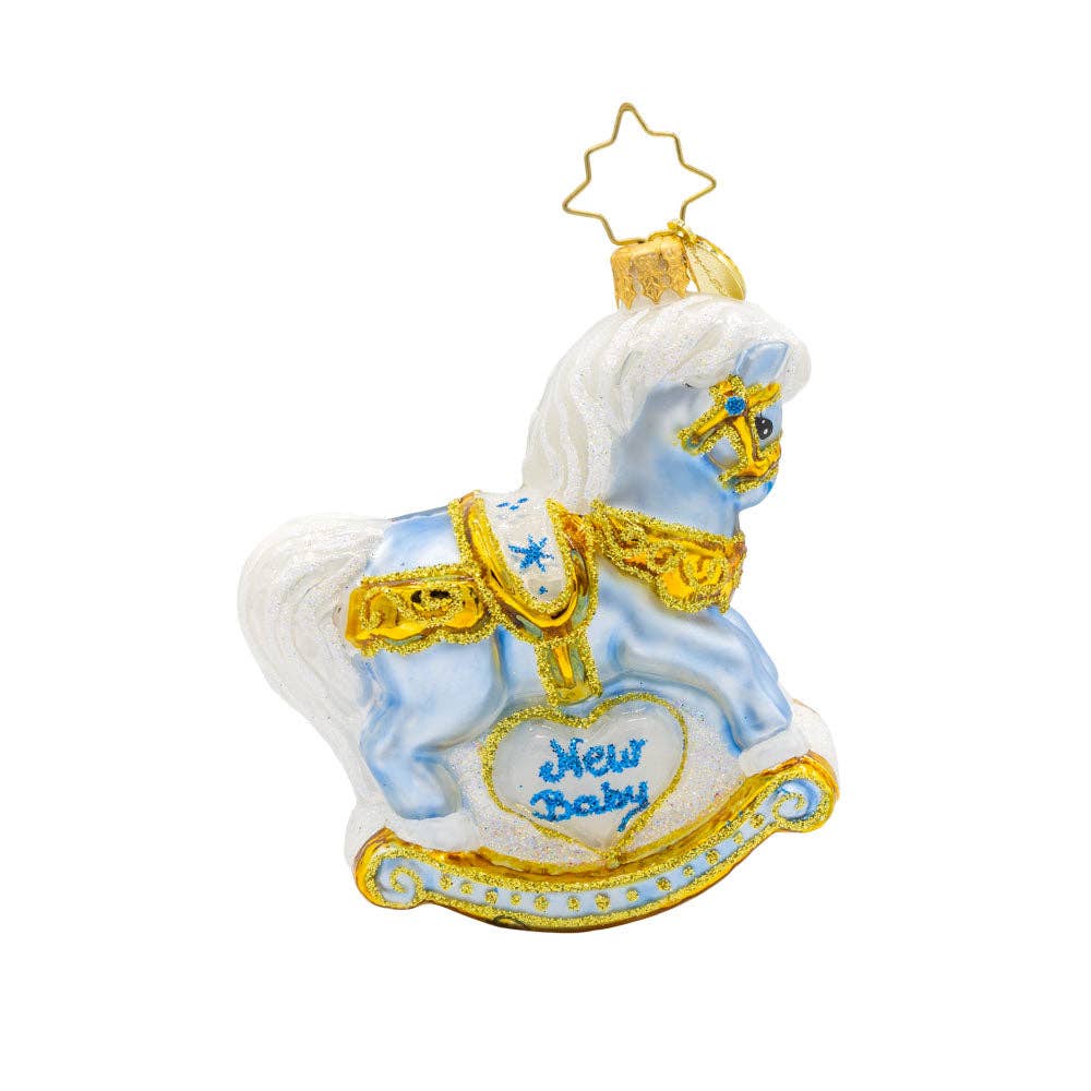 Holiday Glass Ornament – Babys First Christmas Foal Gem
