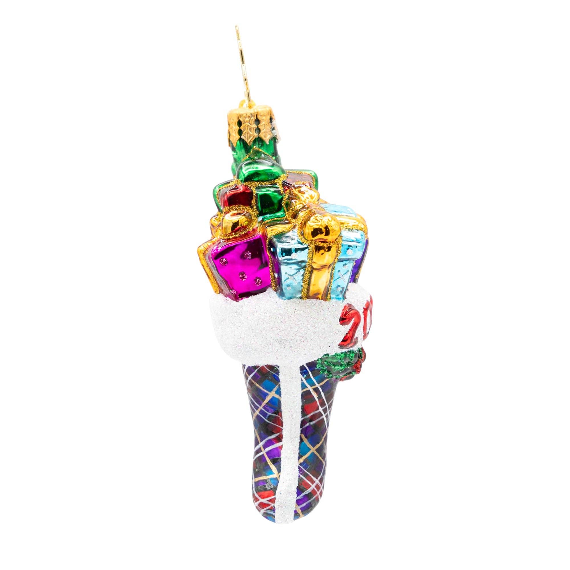 Holiday Glass Ornament – 2026 Stacked Holiday Joy Gem