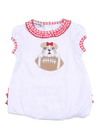 Bulldog Football Applique Ruffle Bubble