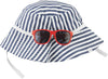 Blue White Stripe Bucket Hat With Sunnies