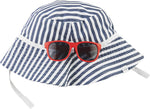 Blue White Stripe Bucket Hat With Sunnies